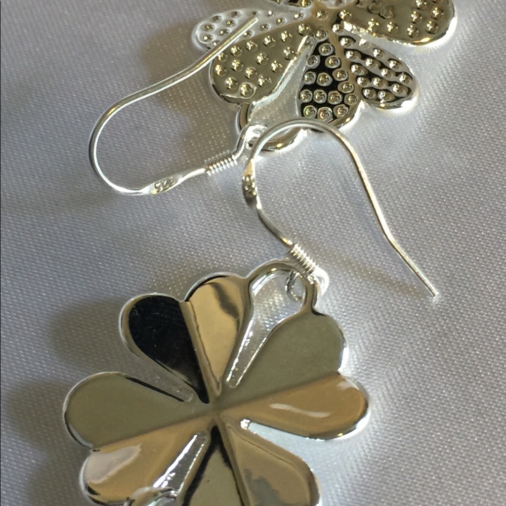 .925 Sterling Silver Clover French Wire Backings
